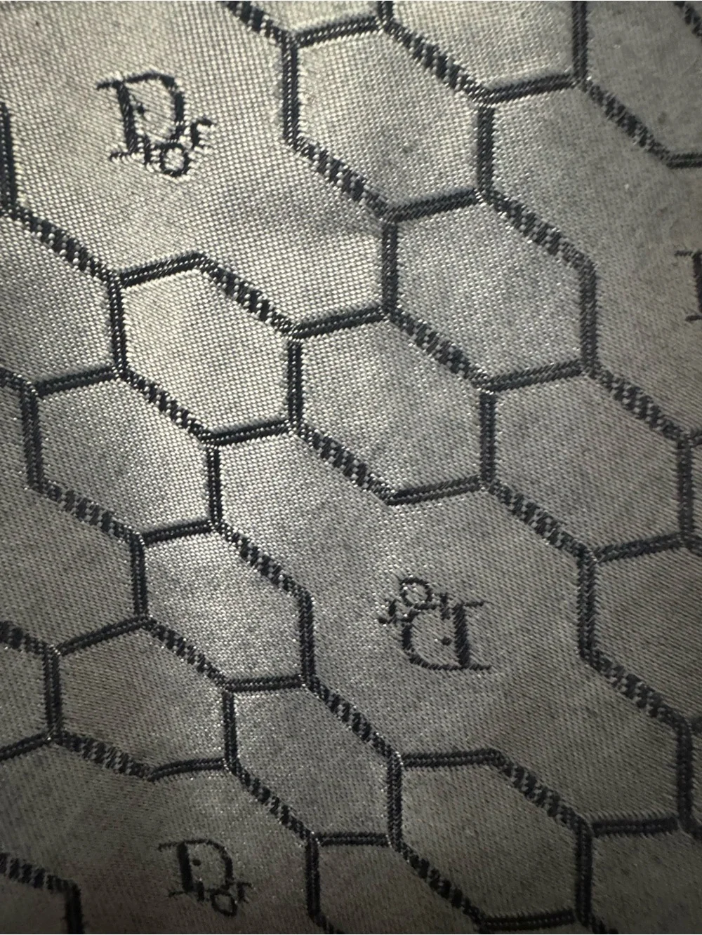 Dior Gray Hexagon Monogram Makeup/Jewelry organizer with Bow Tie Accent